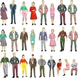 UJEAVETTE® 50 Pieces 1:50 Ho Scale People Figures for Train Station Miniature Scenes-12