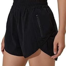 Women’s Workout Shorts with Zip Pocket Quick-Dry Athletic Shorts-image-25