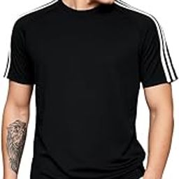 URGEAR Men Regular Solid Round Neck Polyester T-Shirt Black-image-25