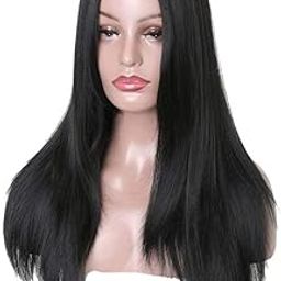 BLUSHIA Natural looking full head long straight middle partition heat resistant wigs for Women/Girls-image-93