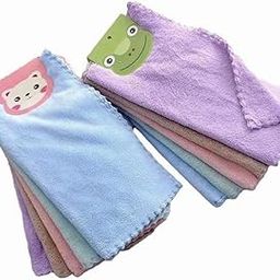 Silky Touch Face Towel/Rumal/Handkerchief/Hankey 200 TC Microfiber Small Soft Size Super Absorbent for Women's Kids, Newborns Baby Set of 10. 25 * 25 Cm 10 * 10 Inch,Multicolour-5