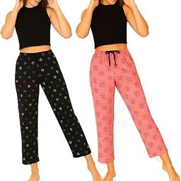 Womens Cotton Printed Pyjamas,Night Pants For Womens,womens lounge pants Pack of 2-image-7