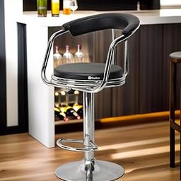 APPLE FURNITURE Office Chair Classic Height Adjustable Bar Stool/Kitchen Chair| Heavy Duty Joint Free Base (Black, 1)-image-48