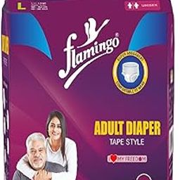 Flamingo Taped Style Adult Diaper Unisex | Adult Dry with Odour Lock and Anti-Bacterial Super Absorbent Core | Prevents Rashes and Infection | Color-White | Size-XL-image-47