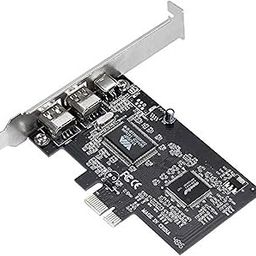 PCIE Firewire Card, PCIE 1394A Firewire Expansion Card PCI Express IEEE 1394 Adapter Controller Card with Firewire Cable for Windows 10/8 / 7 / Vista/XP / 2000-16