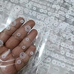 Pandeji 50 cm x 62 cm Printed Transparent Cellophane Sheets For Gift Wrap, Baskets Hamper Packing, Flowers Wrapping (White Small Floral Print, 25Pc Pack)-14