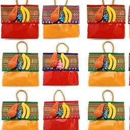 Pranaam Multicolor Ethnic 4*5 inches Thamboolam Haldi-Kumkum Wedding, All occasion 10pcs Gift Bags-19