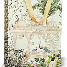VESTTA -ELEGANCE REDEFINED Paper Board Gift Bags Large 11.75 X 5 X 15" (Inches,Vintage Arabic Design,Gloss Lamination,For Christmas,Eid,Weddings With Gift Tags (5,Multi Coloured,1 Count)-13