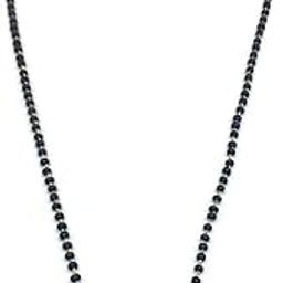 Digital Jewellery Women's Pride Gold Blue Mati Diamond Evil-Eye Pendant Mangalsutra 24-inch Length Traditional Black Beaded Single Line Layer Long Chain Necklace for Girls-image-19