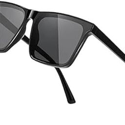 Mat Finshed Retro Square Dark Black Light Weight Uv Protection Non-Polarized Sunglasses For Men And Women Uv Protection Classic Sunglass Unisex, Medium-picture-18