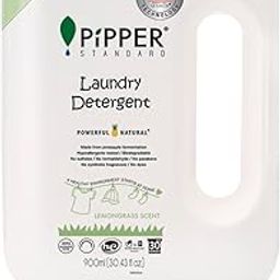 PIPPER STANDARD Natural Laundry Liquid Detergent Lemongrass 900ml | Hypoallergenic, Tough Stain & Odor Removal, Safe for Babies & Family, Bio-degradable, Gentle on Hands & Fabrics (900ml)-image-3