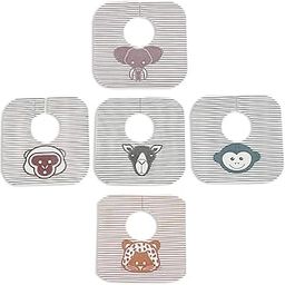 GLLEE Baby Bibs Disposable - Skin-Friendly Non-Woven Fabric, Leak-Proof Layer, Assorted Shapes & Colors, Easy Clean-Up for Travel & Home-image-97