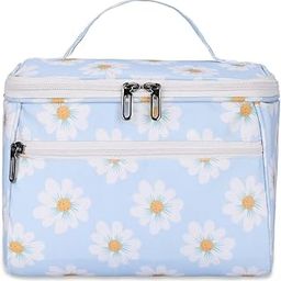 KUKLAR Polyester Waterproof Multifunctional Small Printed Travel Makeup Bag (Sky Blue)-image-50