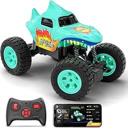 Mirana Spiker 2WD RC Car for Kids | High-Speed ATV Remote & App-Controlled Rock Crawler | USB Rechargeable Offroad Monster Truck with Bluetooth Speakers & RGB Lights | for Boys & Girls (Green)-3