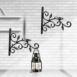 Ghardwar Metal Wall Hook Hanging Plant Bracket Decorative Straight Plant Hanger for Pots, Bird Feeder, Planters, Lanterns, Macrame, Wind Chimes Indoor Outdoor, Black (Pack of 2)-image-59