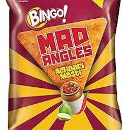 Bingo! Mad Angles Achaari Masti Mango Pickle Flavour Crunchy Triangle Chips Pack - 117g/130g-image-79