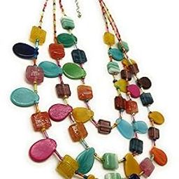Multicolor Boho Western Glass Beads Fashion Jewelery Necklace for Women and Girls (Orange-Green)-image-52