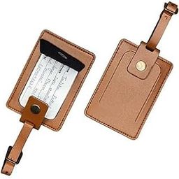 HAUCHKAUCH Leather Luggage Bag Tag for Baggage Suitcases, Travel Bag Labels | Bag Tags, Suitcase Tags for Traveling, Camping, Hiking, Airport, Trains | for Easy Identication (Brown (Pack of 1))-image-67