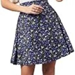 Women Blue, Black and Multi Floral Printed Polyester Mini Skirt-image-16