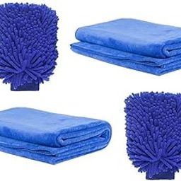 FRESHSHINE Car Cleaning Kit | Home Cleaning Kit | Combo Pack | Set of 4 | Microfibre Hand Gloves and 350 GSM Microfibre Cleaning Cloth-picture-25