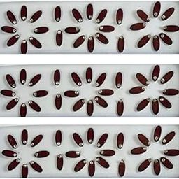 OJ Oval Maroon color Bindi with Stone Plain Sticker Forehead Bindi Bindiya Traditional Bindis Velvet Bindi With Skin Friendly Glue Tikli Tikka Kumkum bindi Women- Girls Pack of 3 Size 3-image-29