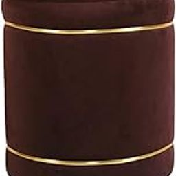 Access Craft Ottoman Pouffes Stool for Living Room Sitting Furniture Wooden Velvet Puffy Stool Seat Footrest Footstool Pouf for Home Decor, Dressing Table Stool (20 Inch Height, (Brown)-17