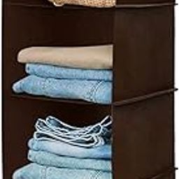 Kuber Industries 4 Shelf Closet/Wardrobe Hanging Organizer|Shoes Storage Cupboard|Non Wovan Foldable With Universal Fit|Size 31 x 25 x 80, Pack of 1 (Brown)|Fabric-image-49