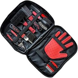 UJEAVETTE 9Pcs Pet Grooming Set Multiuse Dog Hair Grooming Brush for Animals Puppy Dog, Reusable Animal Hair Removal Brush for Dogs and Cats, Self Clean Pet Fur from Carpet, Furniture, Rugs, Laundry-image-35