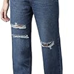 5-Pocket high-Rise Wide Leg Jeans,Mildly Distressed, No Fade, has a Button and Zip Closure, and Waistband with Belt Loops-image-79