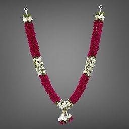 Shri mataji Store Garland Artificial Mala for Photo Frame Home Decoration Multipurpose White and Yellow (Pink Whit White)-image-112