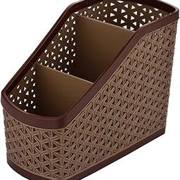 Kuber Industries Compact Plastic Storage Basket, Brown (CTKTC5250)-image-98