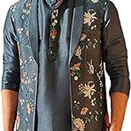 Men's - Nehru Jacket, Silk Blend Embroidered Nehru Jacket For Men, Traditional Indian Festive & Ethnic Wear-14