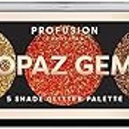 Profusion Cosmetics Topaz Gems 5 Shade Glitter Eyeshadow Palette for Stunning Eye Look, Raise Your Makeup Routine With Premium Beauty Tool-10