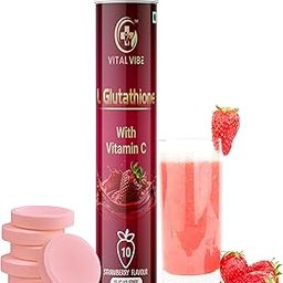 Vital Vibe L-Glutathione 500mg with Hyaluronic Acid and Vitamin C 40 mg Effervescent Tablets for Dull skin, Pigmentation, Glowing skin,Dark spot and Antioxidant for skin Brighting-22