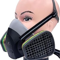 The Mask Lab- 710 Half Face Mask with T1111: Multi Gas Filters Class 1 for protection against Pollution and Dust. Used in Oil, Gas, Mining, Coal, Chemical, Pharma, Fertilizer, Steel, Cement Industries-picture-5