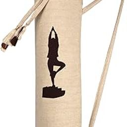 Aakrutii Embroidery Cotton Yoga mat Carry Bag with Strong Shoulder Straps | Mat Bags | Handcrafted Cover | Environmental Friendly | Fitness | Meditation | Biege-image-123