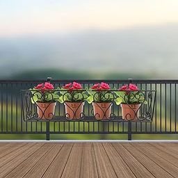 United Crafts Balcony Railing Pot Stand Set of 1 – Metal Planter Holder for Outdoor, Window Grill, Garden & Patio – with Hooks – Rust-Proof Plant Stand Perfect For Decoration Long Lasting Performance.-image-127