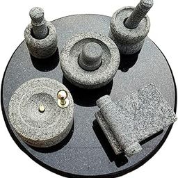EZAHK Stone Miniature for Pooja (Set of 5),Grahapravesam and Traditional Home, Grinding Stone - Make Your Littles Time Full Fun-Filled - Kitchen Playsets-image-5