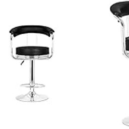 Da URBAN® Classic Pack of 2 Height Adjustable & Revolving Bar Stool/Kitchen Chair with Chrome Base (Black) Classic Height Adjustable and Revolving Bar Stool/Kitchen Chair (Black) (1 Pc)-image-11