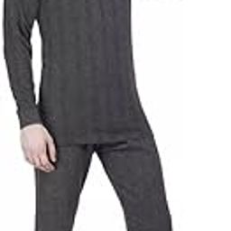 Men's Fleece Winter Body Warmer Thermal Top Pajama and Bottom Suit Combo Set (2XL) Grey-picture-20