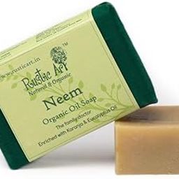 Rustic Art Organic Neem Soap | Tulsi | For Sensitive Skin | Coldprocessed | Prevents Body Acne, Nourishes Skin | For Women & Men | 100g-image-36