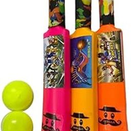 Vidhyapati Super Combo of Cricket Kit with 3 Pcs bat Ball for Kids | Multi-Colour | Indoor - Outdoor Toys | Age 2 Year Product | Material - Plastic-image-70