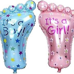 Foil Balloons for Baby Shower Decoration, Foot Design (Pack of 1 Pink,1 Blue)-image-11