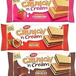 Tiffany Wafers Crunch N Cream Imported Mix Flavours Cream Wafers (Chocolate, Strawberry, Vanilla, Hazelnut & Orange) (Pack of 5, 135 g),Great for Snacking and Sharing-image-18