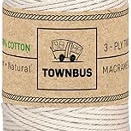 TOWNBUS Macrame Cord 1.5mm | 100 Meters Natural Soft Cotton Rope | Thread for All DIY-image-72
