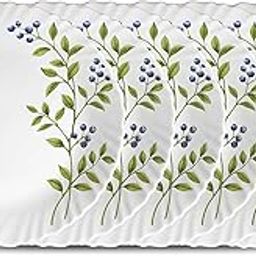 La Opala Novo Collection Opal Glass Crockery | Quarter Plate Set of 6 | Lush Greens Design | Plates for Snacking & Gifting | Microwave Safe | 100% Vegetarian | Extra Strong | Super Light & White-19