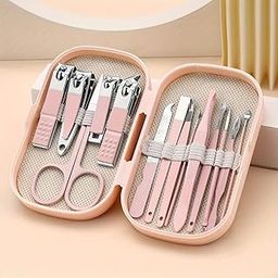 VibeZone Nail Cutter Set(14 Pcs), Ultra Sharp Sturdy Fingernail Toenail Clipper Nail Clipper with Glass file for men women adult nail cutter set for Thick Toenails & Nails (Pink)-image-73