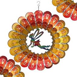 Royalkart Wind Spinners for Yard & Garden - Stainless Steel 3D Angel Spinner - Hanging Wind Spinner for Lawn, Patio & Outdoor Decorations-image-1