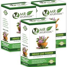 MR Ayurveda 100% Herbal Indigo Powder | Indigo Leaf Powder for Hair | Indigo Powder Organic | Indigo Powder for Hair Colour - Set of 3 (300 Grams)-image-47