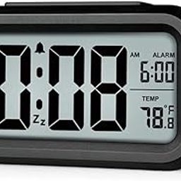 Rylan Digital Smart Backlight Battery Operated Alarm Table Clock with Automatic Sensor, Date & Temperature Alarm Clock for Students, Heavy Sleepers-90